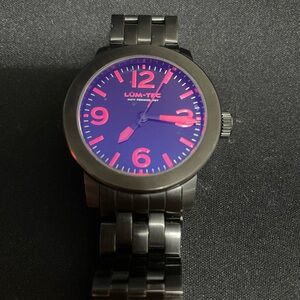 Lum-Tec Black and Pink Watch